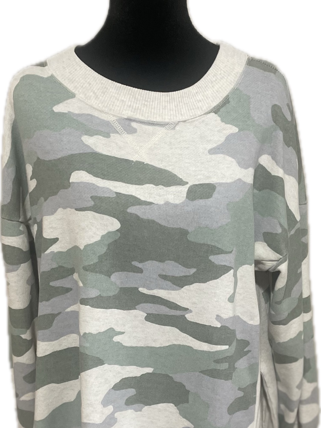 Casual Camo Crewneck Sweatshirt  Green Camo